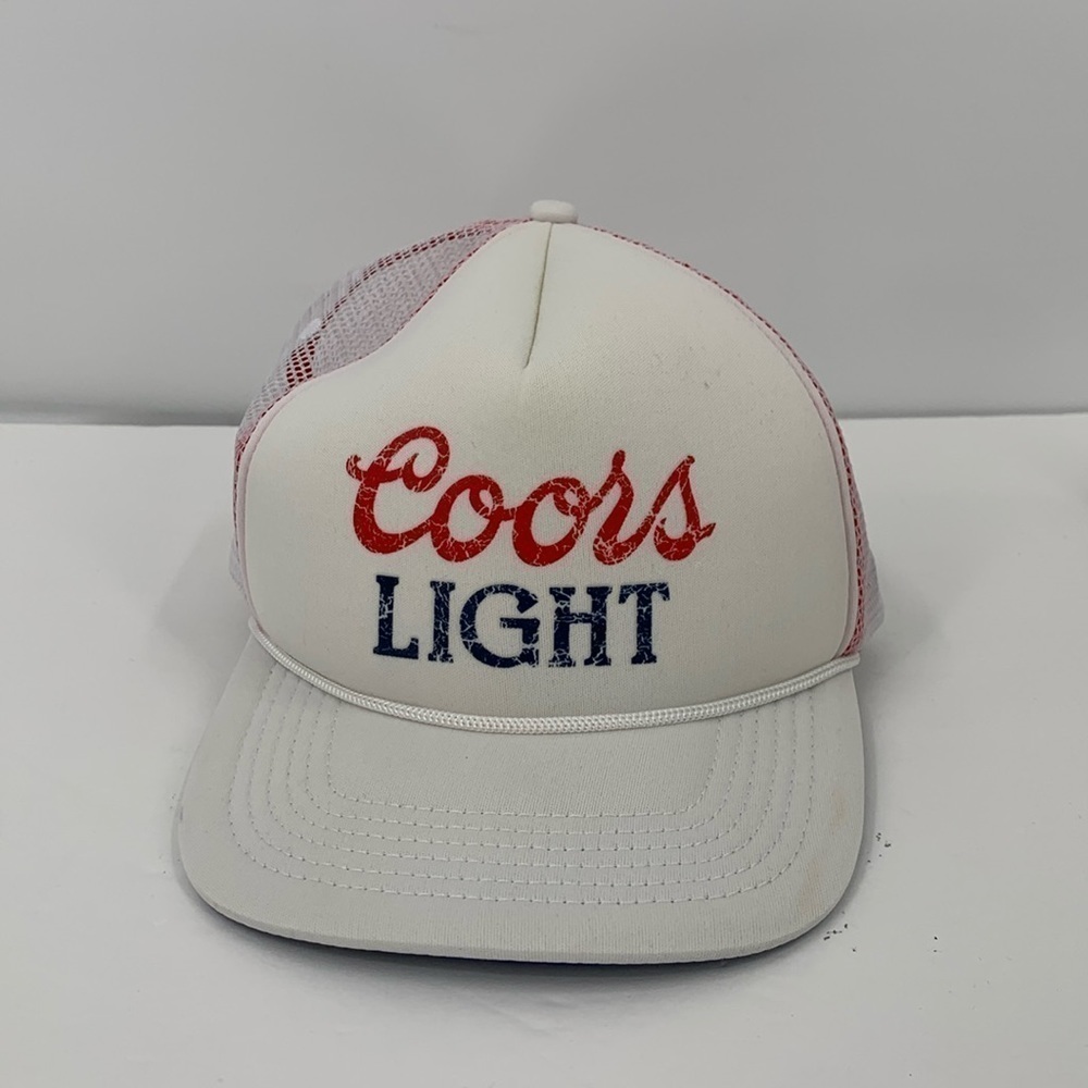 Laundry Room Coors Light 1980 style trucker hat white beer baseball cap red